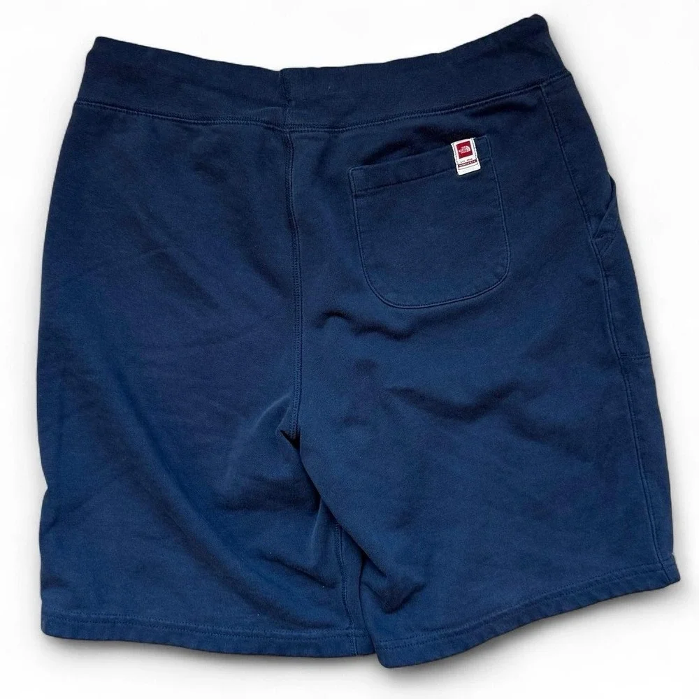The North Face Navy Blue Fleece Shorts Mens Size Medium Elastic Waist Drawstring